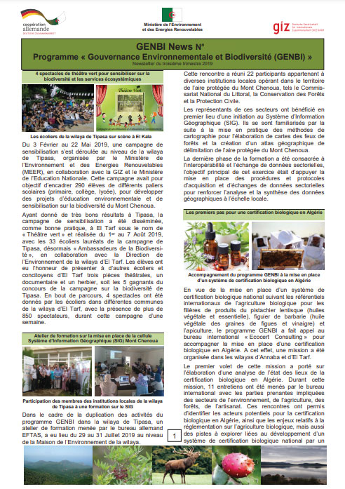 Newsletter n°4 du Programme « Gouvernance Environnementale et Biodiversité»